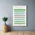 Coping with anxiety poster with wood hanger