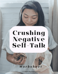 Free digital worksheet for stopping negative self-talk and building positive self-talk habits. Includes reflection prompts, mindset exercises, and self-compassion tools.