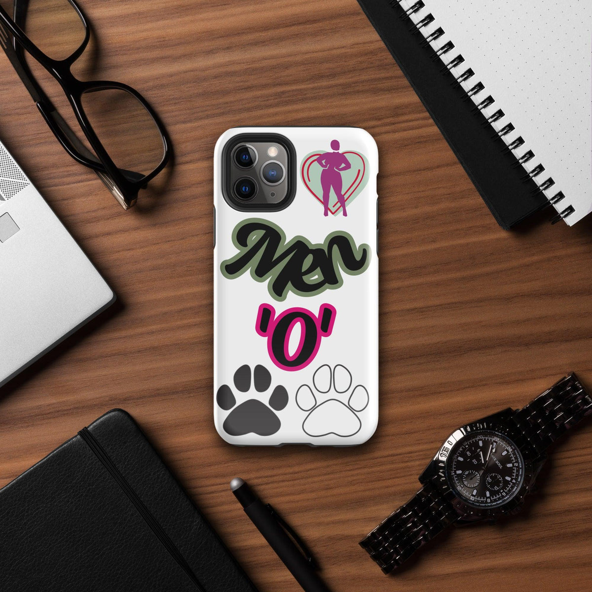 "Men'O'Paws (Menopause) iPhone Dual-Layer Case - TheraMerch