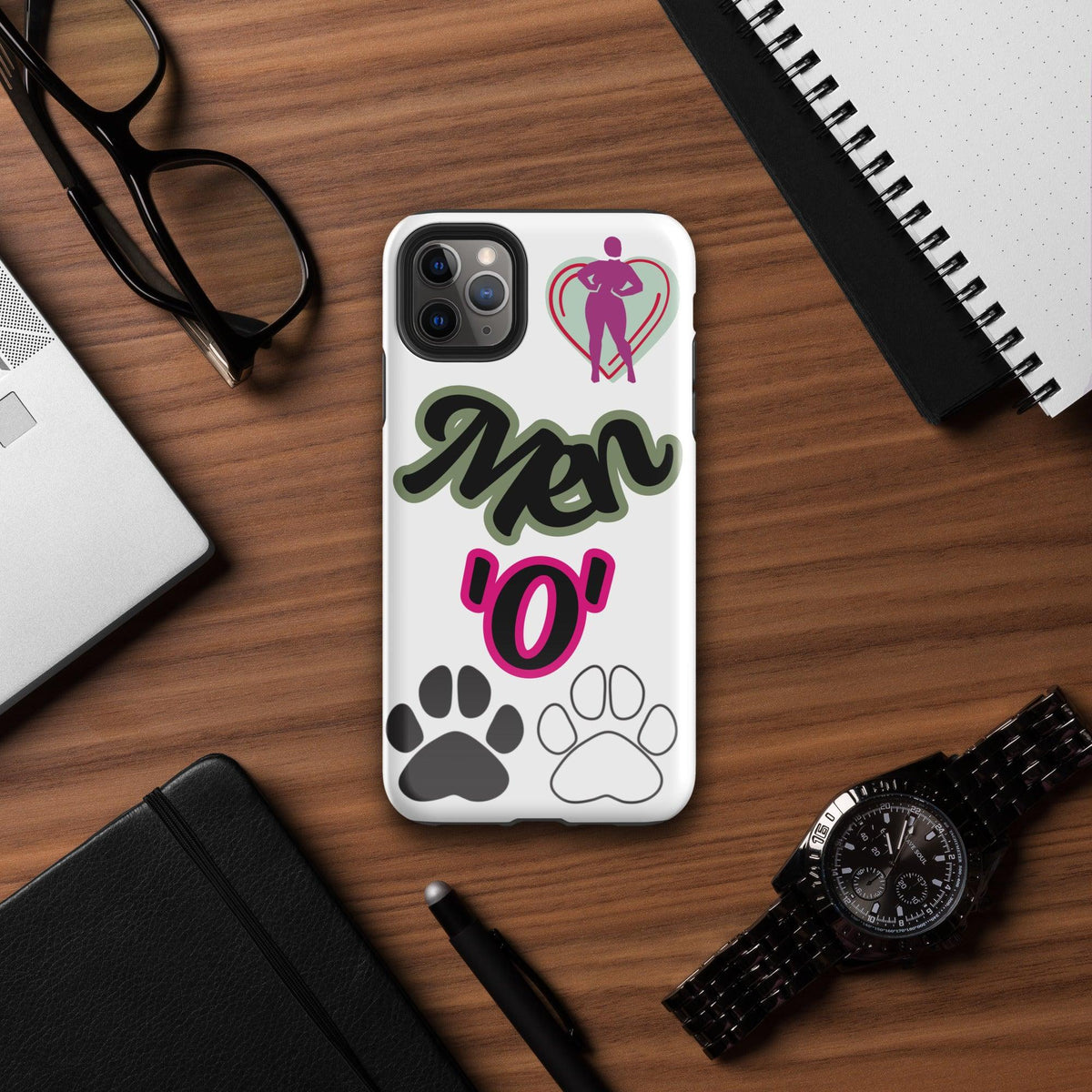 "Men'O'Paws (Menopause) iPhone Dual-Layer Case - TheraMerch