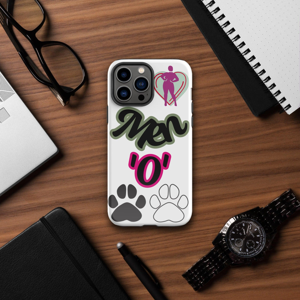 "Men'O'Paws (Menopause) iPhone Dual-Layer Case - TheraMerch