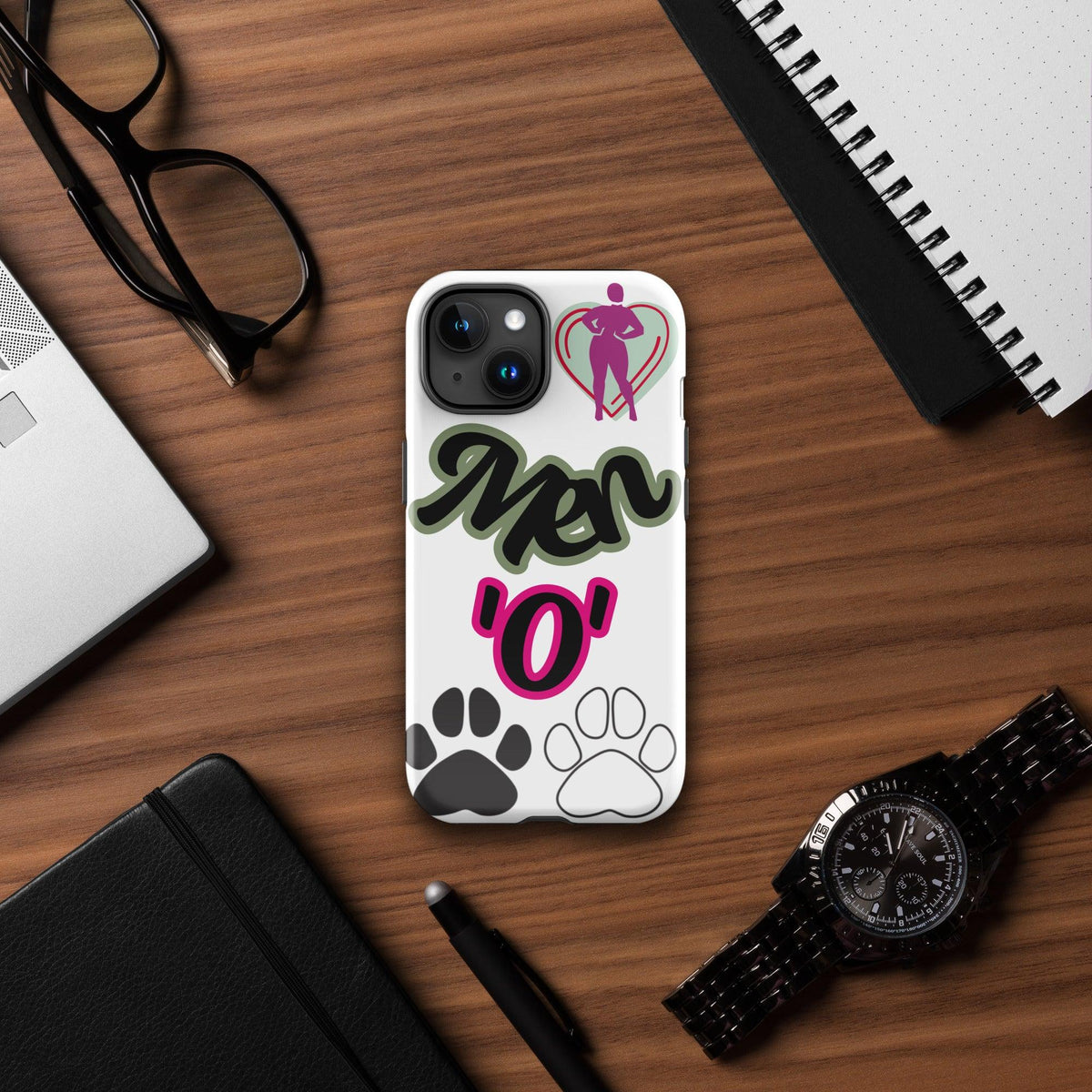 "Men'O'Paws (Menopause) iPhone Dual-Layer Case - TheraMerch