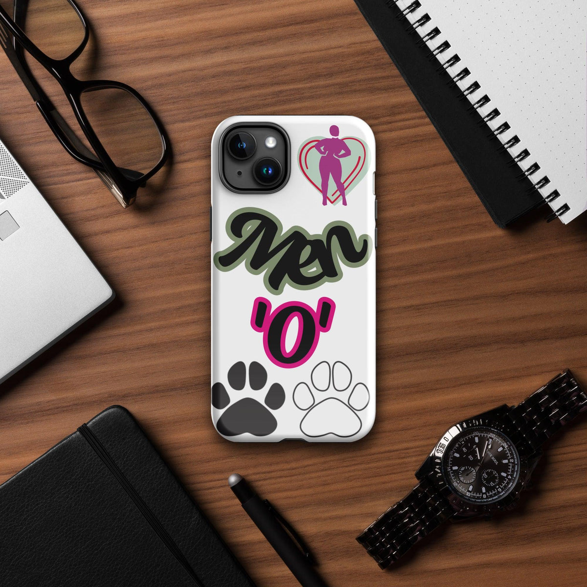 "Men'O'Paws (Menopause) iPhone Dual-Layer Case - TheraMerch