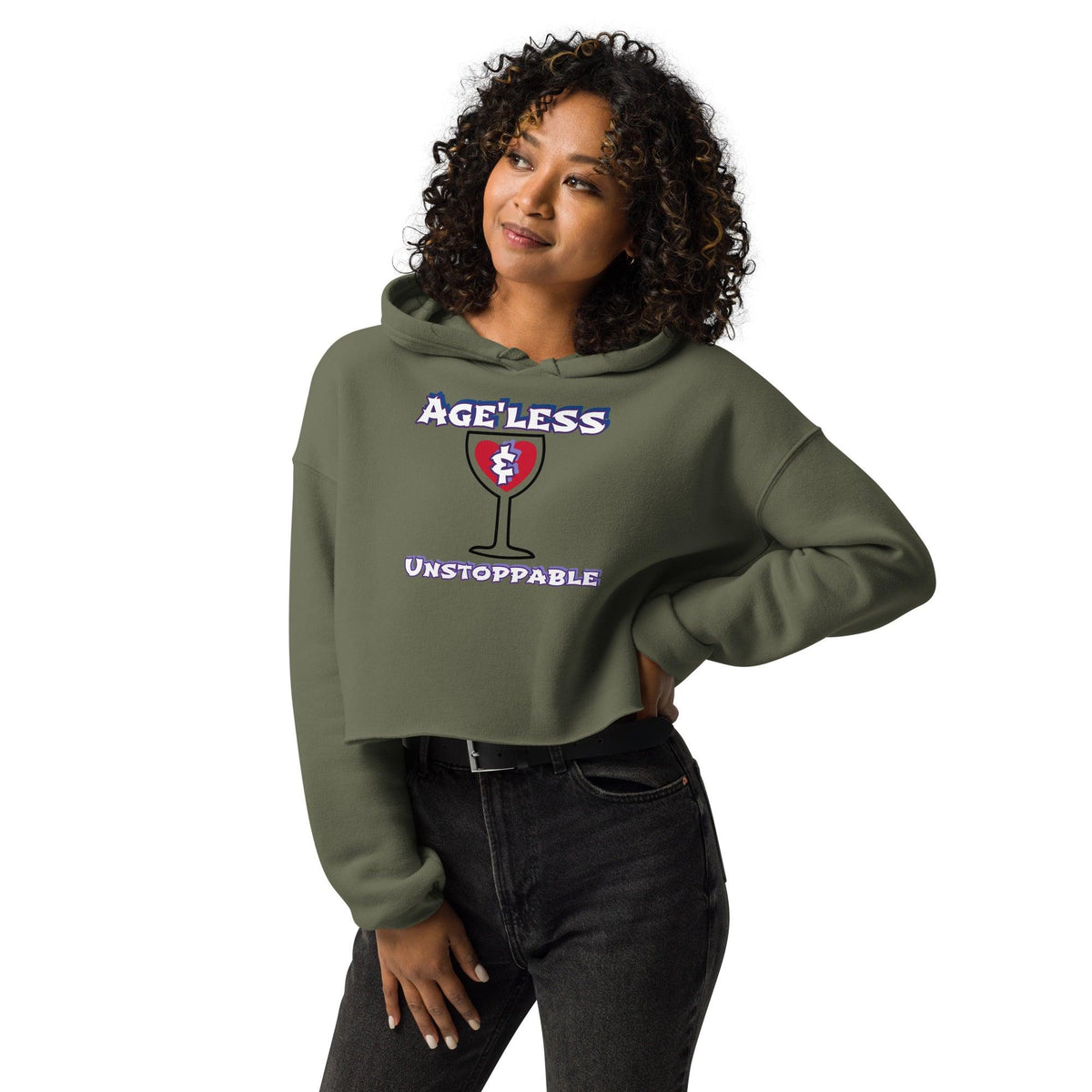 Ageless and Unstoppable Women's Crop Hoodie - TheraMerch