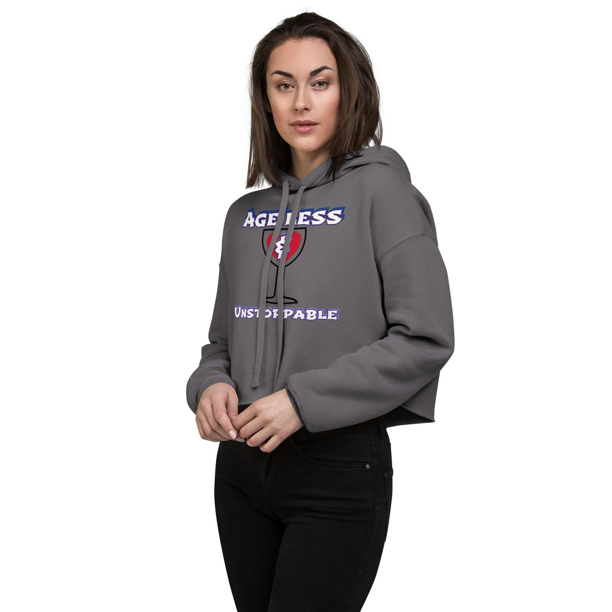 Ageless and Unstoppable Women's Crop Hoodie - TheraMerch